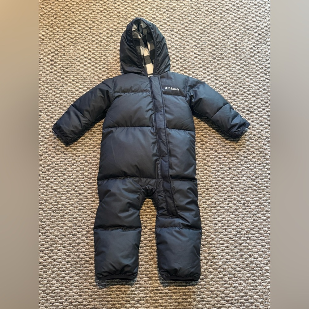 Columbia Snuggly Bunny Down Baby Bunting Snowsuit Black 18-24 Months Orig $80